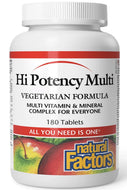 NATURAL FACTORS Hi Potency Multi Vegetarian Formula (180 tabs)