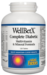 NATURAL FACTORS WellBetX Complete Diabetic Multivitamin (120 tabs)