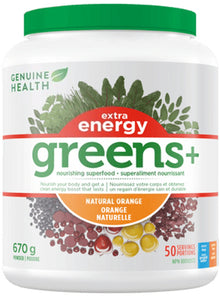 GENUINE HEALTH Greens+ Extra Energy (Orange - 50 servings)