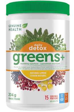 GENUINE HEALTH Greens+ Daily Detox (Natural Lemon - 204 g)