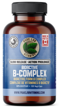 Load image into Gallery viewer, Brown supplement bottle labeled &#39;Bioactive B-Complex&#39; with blue label on a white background