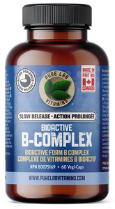 Brown supplement bottle labeled 'Bioactive B-Complex' on a white background