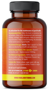 Brown supplement bottle with label on a white background