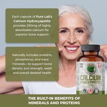 Load image into Gallery viewer, PURE LAB VITAMINS Calcium Hydroxyapatite (250 mg - 120 veg caps)
