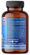 Load image into Gallery viewer, Brown supplement bottle with blue label on a black background