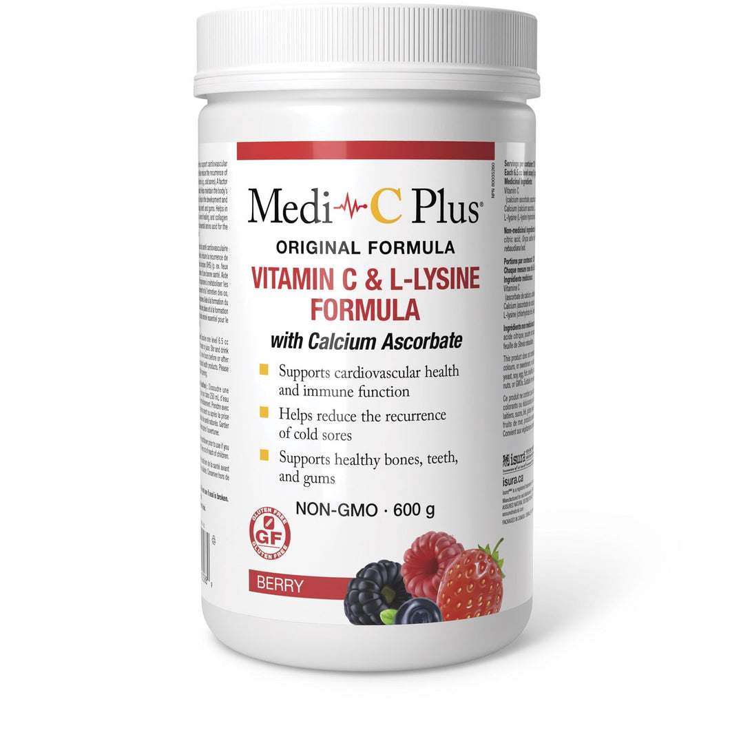 Medi-C Plus Vitamin C & L-Lysine with Calcium Ascorbate (Berry - 600 g)