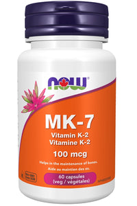 NOW MK-7 Vitamin K-2 (100 mcg - 60 Veg Capsules)