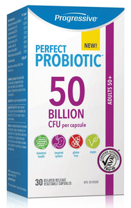 PROGRESSIVE Perfect Probiotic 50 Billion Adults 50+ (Shelf Stable - 30 veg caps)