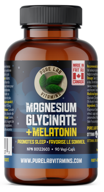 PURE LAB VITAMINS Magnesium Glycinate + Melatonin (90 veg caps