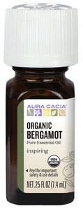 AURA CACIA Bergamot Organic Essential Oil  (7.4 ml)