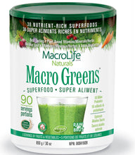Load image into Gallery viewer, MACROLIFE NATURALS Macro Greens canister 90 SRV