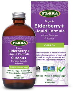 FLORA Organic Elderberry+ Liquid (250 ml)