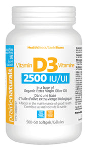 PRAIRIE NATURALS Vitamin D3 (2500 IU - 500 + 50 sgels)