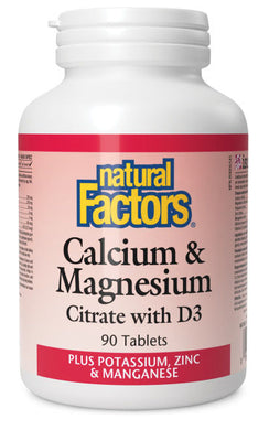 NATURAL FACTORS Calcium & Magnesium with D3 (90 tabs)