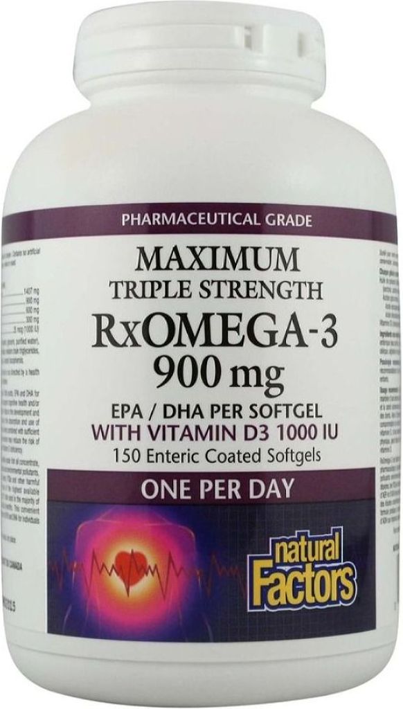 NATURAL FACTORS RxOmega-3 + D3 (900 mg - 150 sgels)