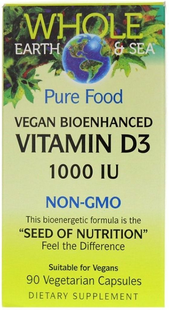 WHOLE EARTH & SEA Vegan Bioenhanced Vitamin D3 (1000 IU - 90 veg caps)