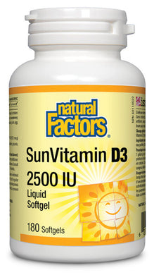 NATURAL FACTORS SunVitamin D3 2500 IU (180 sgels)