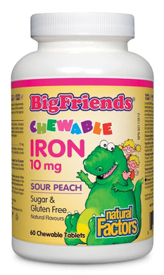 NATURAL FACTORS Big Friends Iron 10mg (Sour Peach - 60 chews)