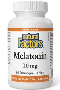 NATURAL FACTORS Melatonin (10 mg / Peppermint - 180 sub tabs)