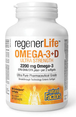 NATURAL FACTORS regenerlife Omega-3+D (90 sgels)