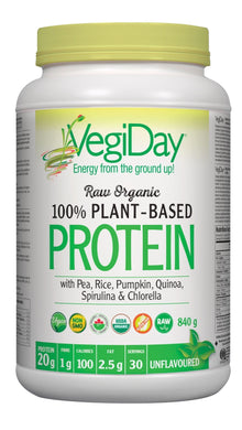 VEGIDAY Raw Organic 100% Plant Based Protein (Unflavoured - 840 gr)