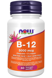 NOW B-12 (5000 mcg + Folic Acid 60 lozenges)