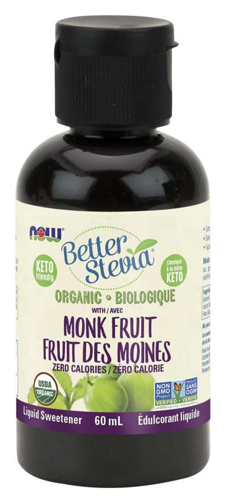 NOW Organic Stevia Monk Fruit (60 ml)