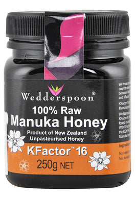 WEDDERSPOON 100% Raw Manuka Honey (Kfactor 16 - 250 Gr)