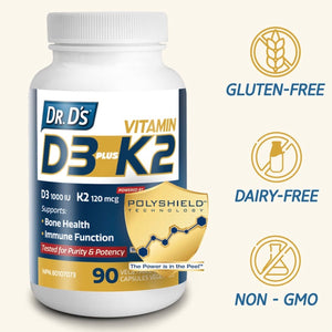 DR. D’S Vitamin D3 + K3 (90 v-caps)