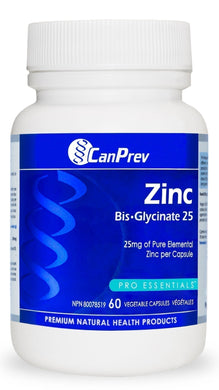 CANPREV Zinc Bis-Glycinate 25 (60 veg caps)